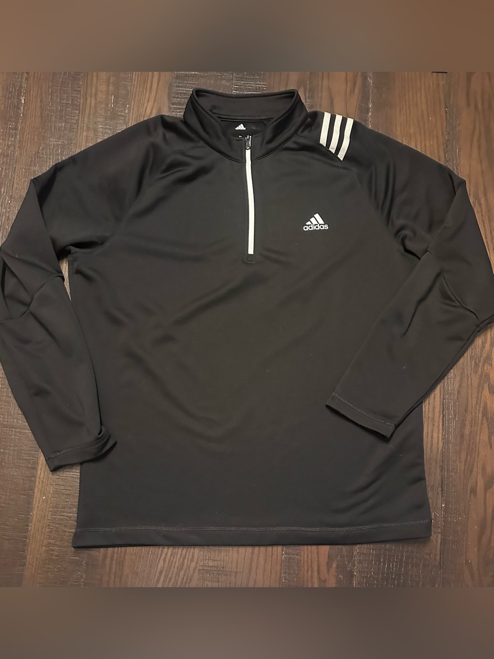 Adidas Golf Men's Triple Stripe 1/4 zip pullover Black Size Large